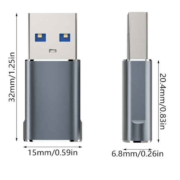 Let at bære USB C til USB adapter til hurtig opladning og dataoverførsel