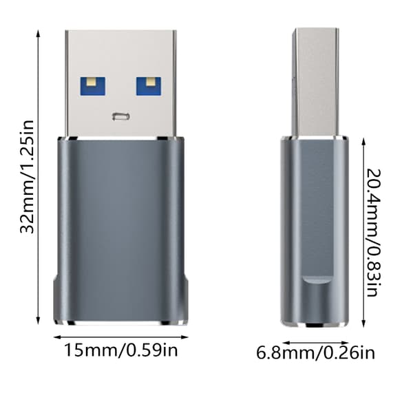 Lett å bære USB-C til USB-adapter for rask lading og dataoverføring