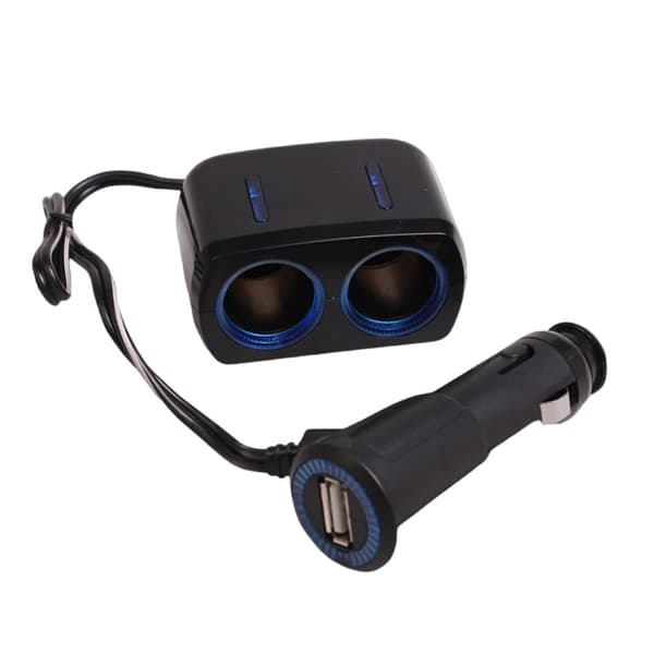 12V-24V Auton virtapistokejakaja USB-lataussovitin LEDillä