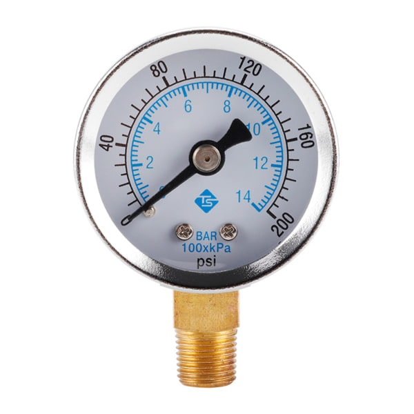 Universal 1/8 Npt brændstoftrykmåler 0-200psi/0-14bar pointertrykmåler