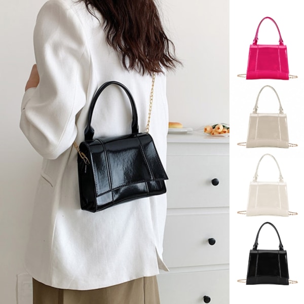Alle matchende uformelle håndveske for kvinner PU-skinn skulderveske Lady Messenger Bag Silver