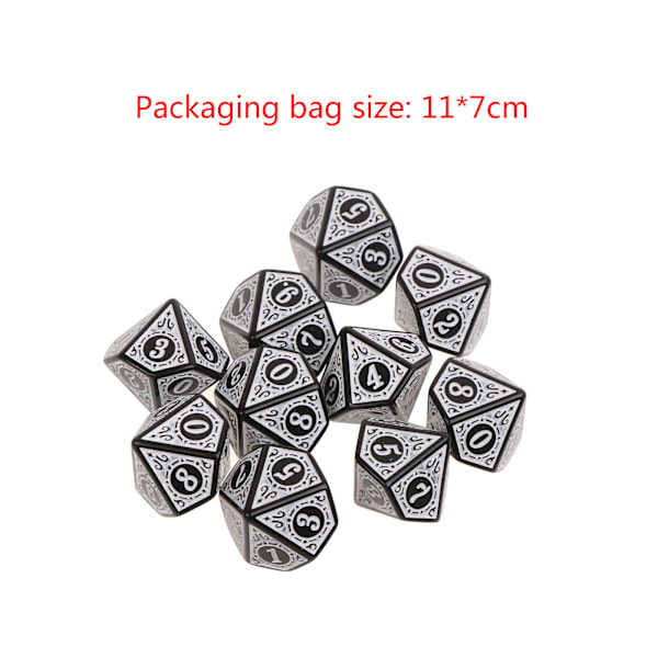 10 kpl 10-sivuista noppaa D10 monitahoista noppaa peleihin RPG MTG noppasetti Red
