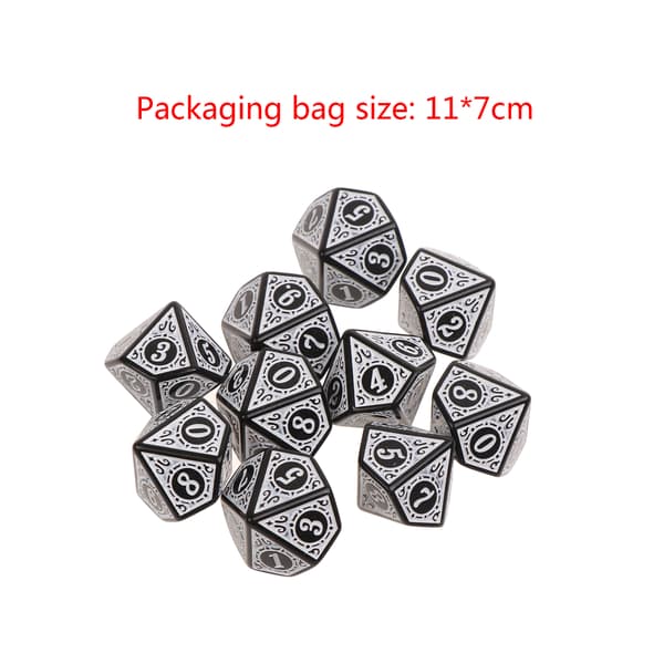 10 stk. 10-sidet terning D10 polyhedral terning til spil RPG MTG terning sæt Yellow