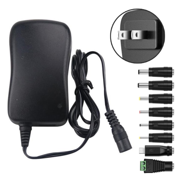 1 set 30W 3V-12V Switching Power Adapter Inklusive 8st Tips Connector Adapters