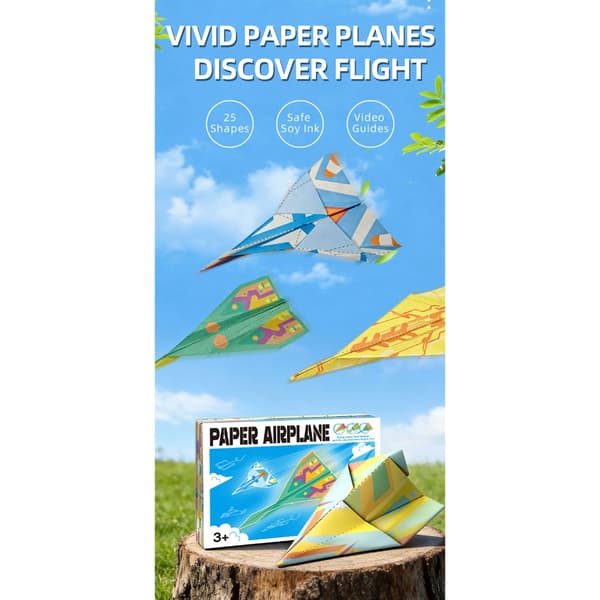 3D Pappersflygplan Vikark Säker och rolig inlärningsverktyg för barn