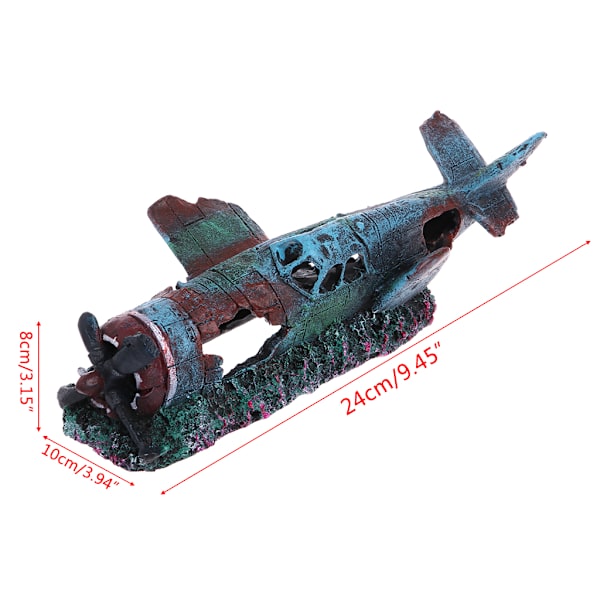 Akvarium Resin Wreck Decorations Sunken Plane Hideout for Fish Rest for Play