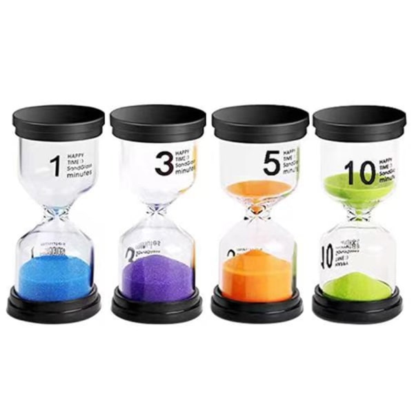 4 stk Sand Timers Timeglas Sand Timers til Børn Tandbørstning Madlavningsspil