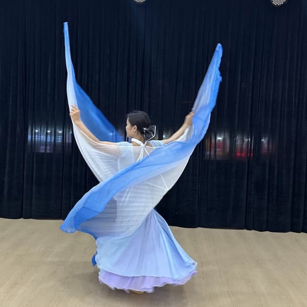 Kunstnerisk håndmalede silkechiffonvifter til elegante dansebevægelser