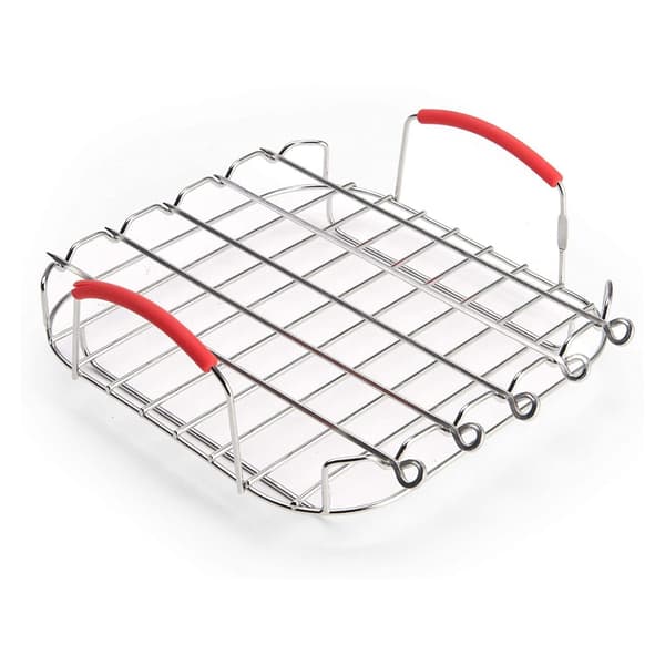 Alsidig Grillholder Airfryer Stativ Rustfrit Stål Stativ med Spyd
