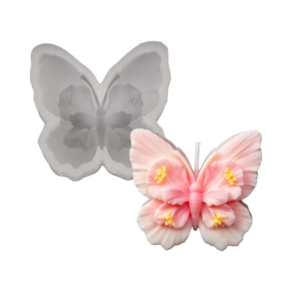 3D Blomsterutskjæring Sommerfuglform Silikonformer For Håndlaget Stearinlys Såpe