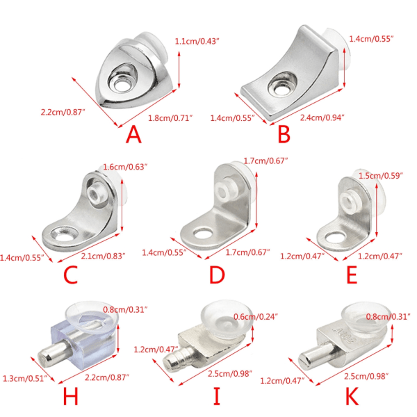 Paket med 50 Stabila och hållbara hyllstöd Hyllfästen Mångsidiga hyllfästen Enkla installationer för garderob och skåp null - I