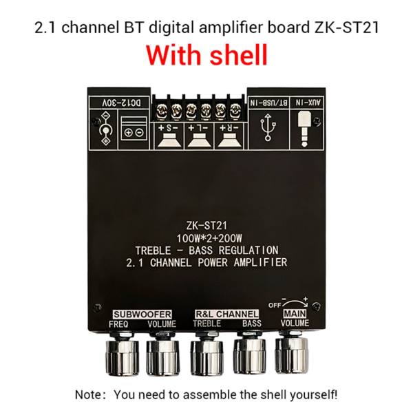 1 ST TPA3221 digitalt förstärkarkort 100W+100W+200W Subwoofer 2.1-kanals Bluetooth-kompatibelt förstärkarkort null - B