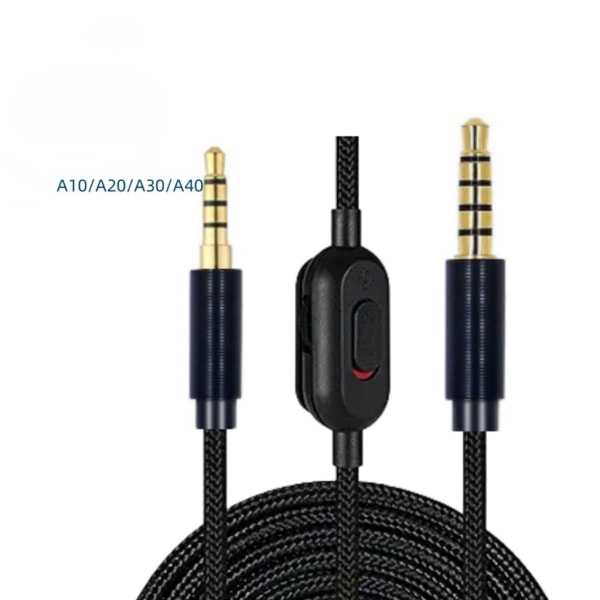 3,5 mm-uttag Hörlurskabel för A10 A40 A30 Gaming Headset Hörlurar Ersättningskabel för musikkabel