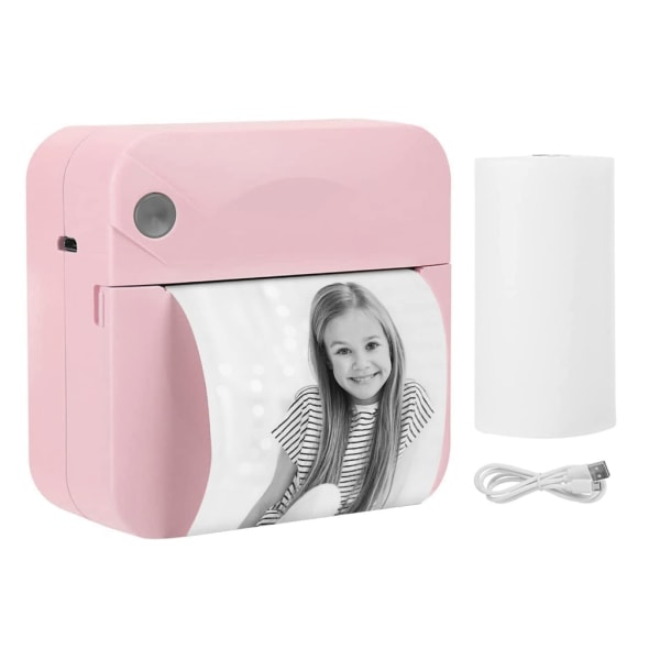 Bärbar thermal skrivare Mini Stick-skrivare Bluetooth-kompatibel Pocket Printer Pink