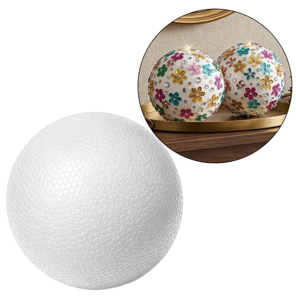 2 stk. kuler i isopor, 10 cm, for voksne og barn, maling, blomsterdekorasjon