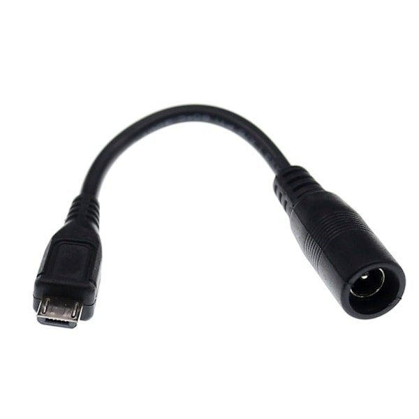 5,5x2,1mm DC strømstik til Micro USB han-laderadapterkabel til tablet