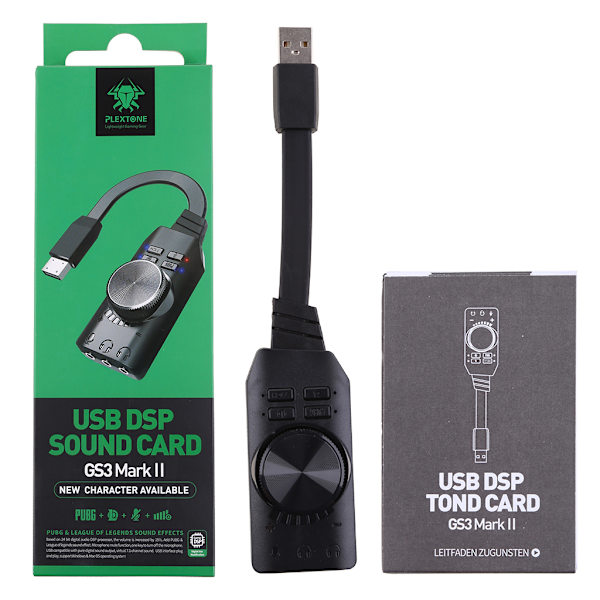GS3 Virtuelt 7.1 Kanals Lydkort Adapter USB Audio 3.5mm Headset til Notebook
