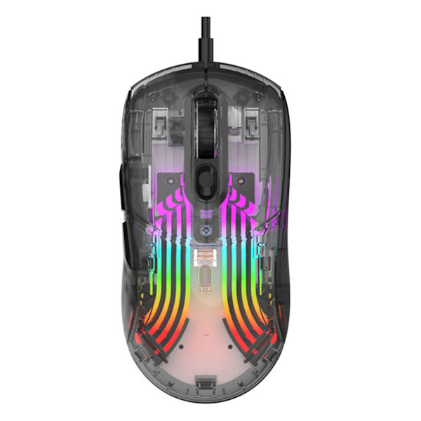 XYH10 Wired Mouse Gamer RGB Light Justerbar Transparent Game Mouse 6-växlad 7200DPI för tjejer Stationär bärbar dator