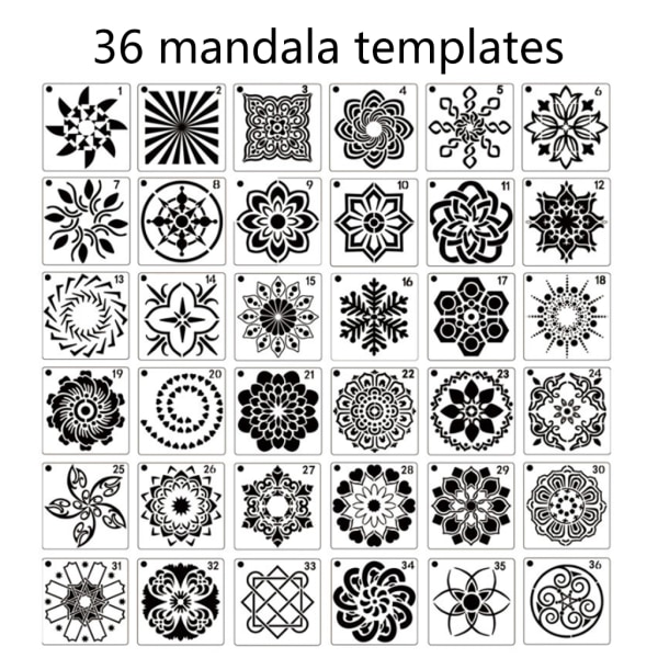 for kreative mandala sjablongtegningsmaler for dekorasjon av bilmøbler 36/5