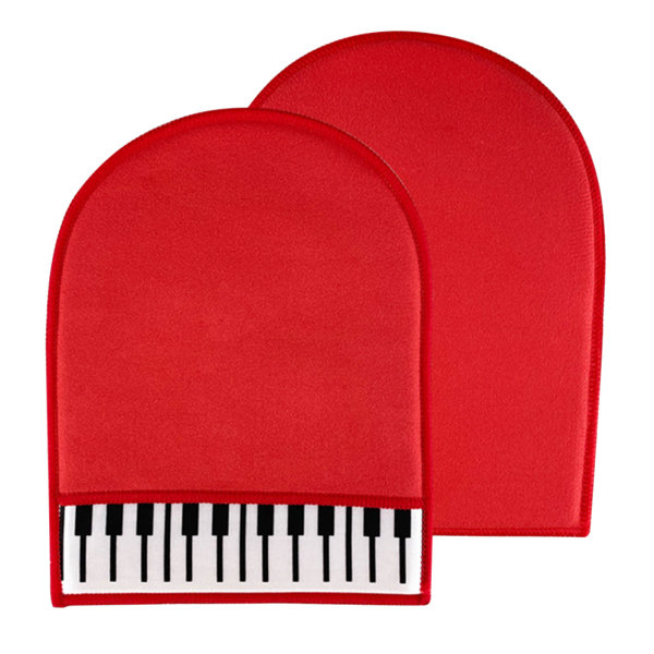 Piano rengöringshandskar Plysch polerduk Universal Instrument rengöringshandskar Red