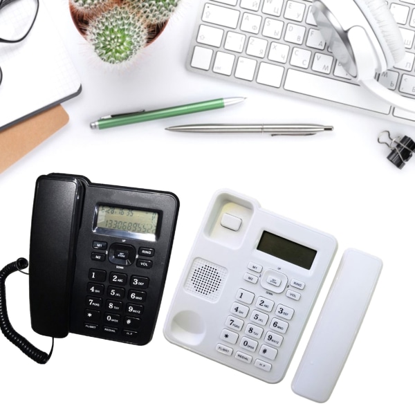 Fast telefon KX-6001CID Uppringare Display med sladdtelefon för hem/hotell/kontor White