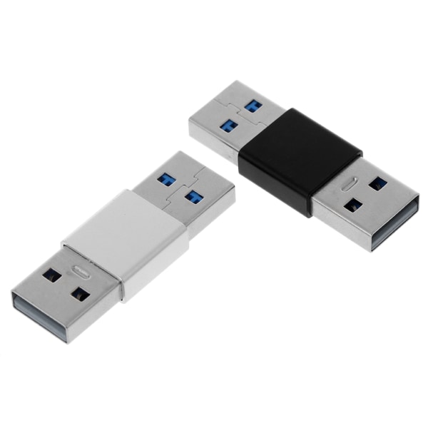 USB 3.0 Hane-Male High Speed ​​Extender Adapter Silver/Svart Bärbar Lättvikt Black