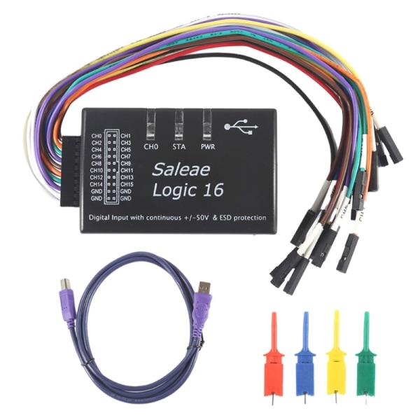 Logic16 USB Logics Analyzer High Speed ​​Data Collector 16 Kanaler 100M Sampling Rate Support Multiple System