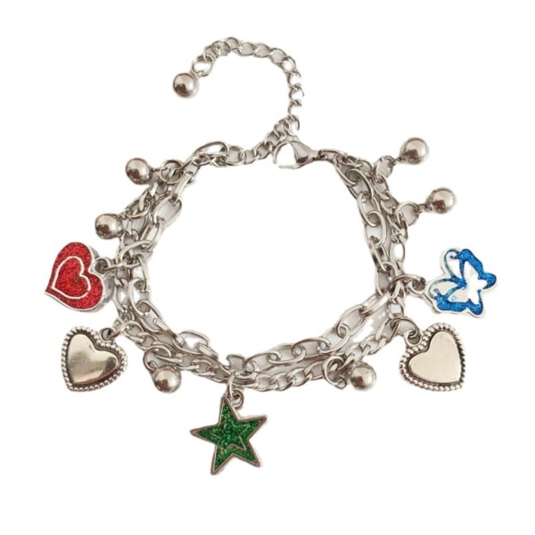 5 anheng Armbånd for kvinner Star Heart Butterfly Element Charm Sølvbelagt