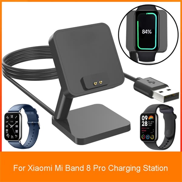 Strømforsyningsadapter Oplader Ladekabel Stand Dockingstation til MiBand 8 Pro