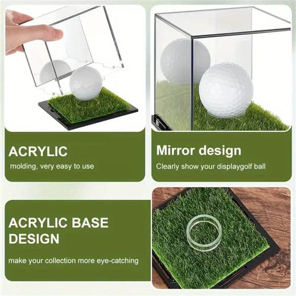 Golfbollar Display Case Stativ Fyrkantig Displayhållare Stativ Liten Monterbox