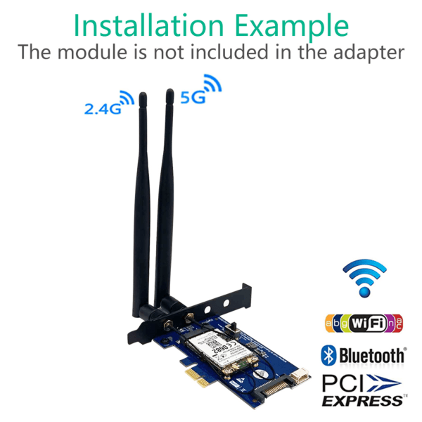Mini PCI-E PCI-Express till PCI-E 1X Adapter med SIM-kortplats för WiFi 3G/4G/LTE trådlöst kort