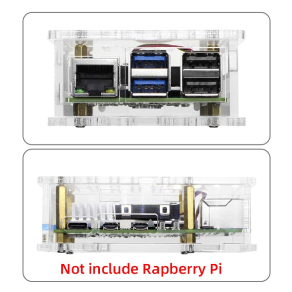 Case kylfläkt för RPI5 skyddande hölje Enkel åtkomst till alla portar null - C