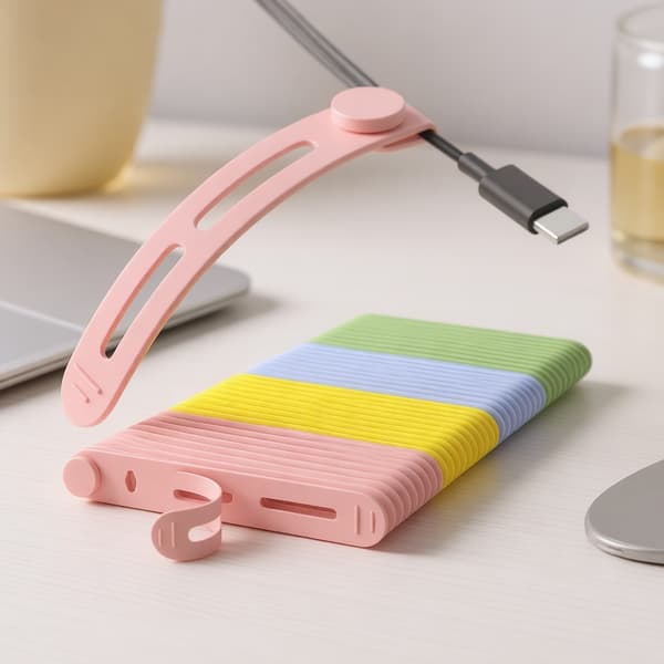 35 stk. genanvendelige silikone kabelbindere til USB- og lydkabler