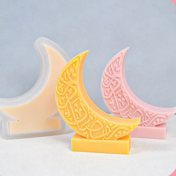 Mån Resin Form Ljusformar Månformade Silikonformar DIY Gjutformar