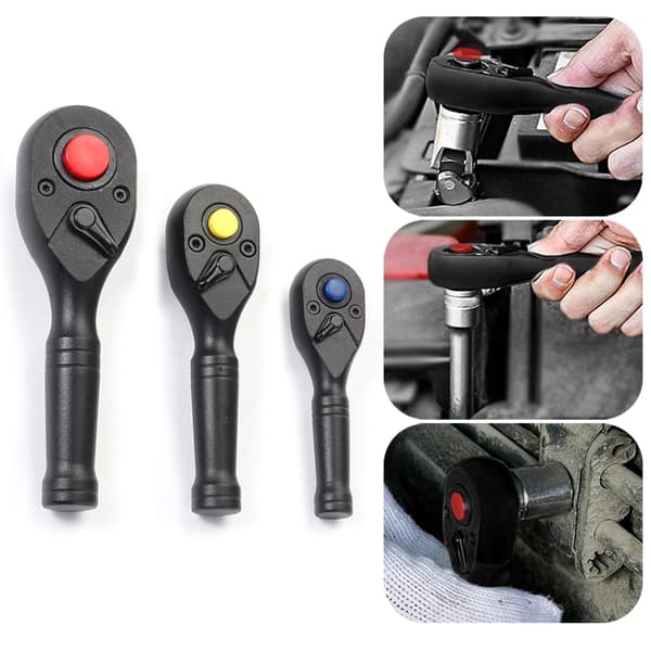 3-delars spärrnyckelsats 1/4'' 3/8'' 1/2'' Drive 72 tänder för diverse reparationer