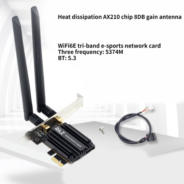 5374Mbps AX210 WiFi 6E DesktoNetworking Card 2.4G 5G 6Ghz Bluetoothkompatibel5.3 null - B