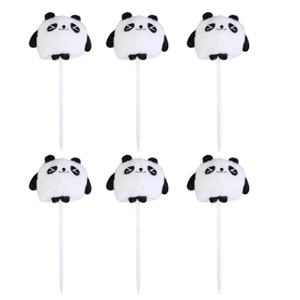 6 stk Panda kulepenn Plysj Panda Skrivepenn Julestrømpefyll for Kid Gutt Jente Julefest Favor null - A