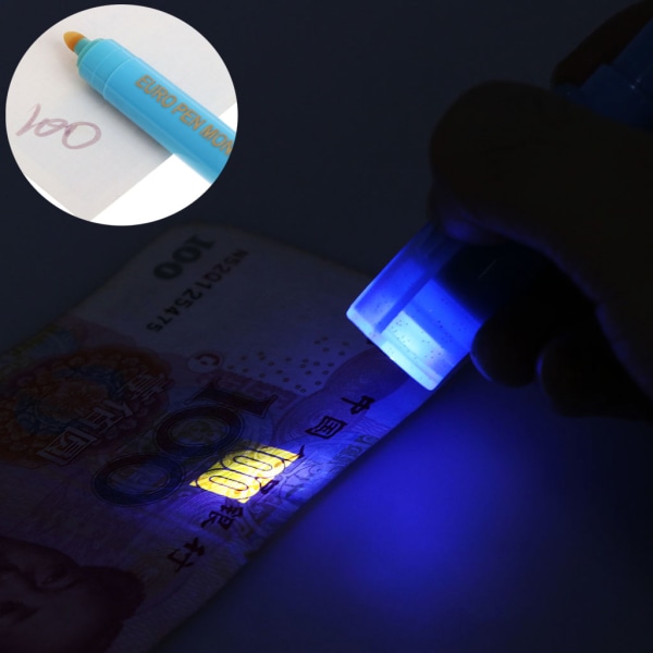 Pengadetektorpennor med UV-ljus för att upptäcka falska kontanter