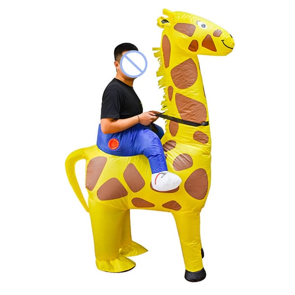 Luftfylld giraff ridande kläder uppblåsbar scenkostym