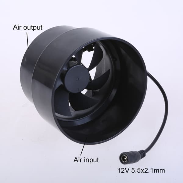 PVC Ventilator 12V 110mm-100mm til Hønsehus Drivhus Stille Drift