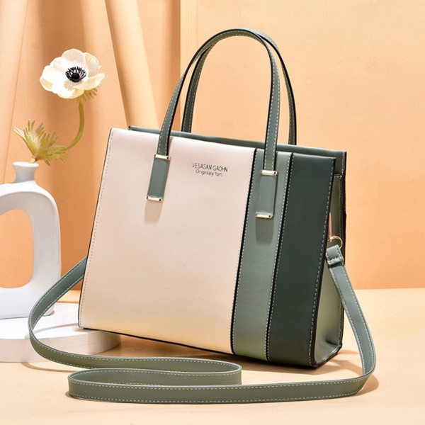 Lladies Crossbody axelväska Color Block Shouder Bag Handväska Gold