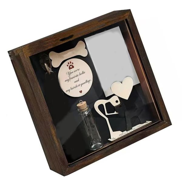 Kæledyrsminde Skyggeboks Kæledyrsminde Display Case Træ Kæledyrsbilledramme
