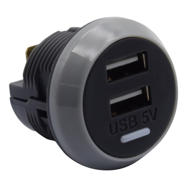 Auto Dual USB Port Laddning Billaddare Dubbelt uttag för 12V 24V Bilbuss 4.8A