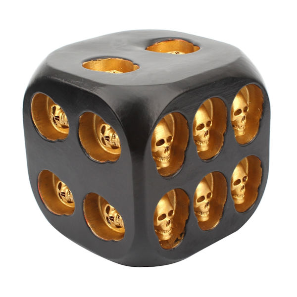 Mini Skull Dice Halloween Skeleton Dice Mini Skull Face Game Dice Props Black gold