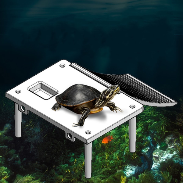 Reptilplattform Sköldpaddsplattform med sugkoppsstegeramp för reptiler Habitat Terrariumfisk för tankdekorationer