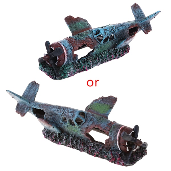 Akvarium Resin Wreck Decorations Sunken Plane Hideout for Fish Rest for Play