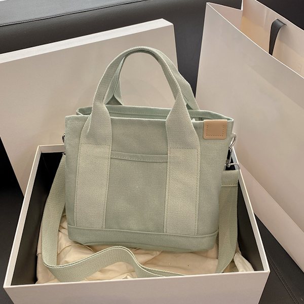 Harajuku axelväskor för kvinnor Handväskor med stor kapacitet Crossbody tygväska White