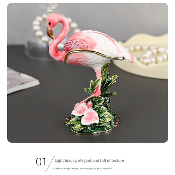 Flamingo-inspirert smykkeskrin for jenteromdekorasjon
