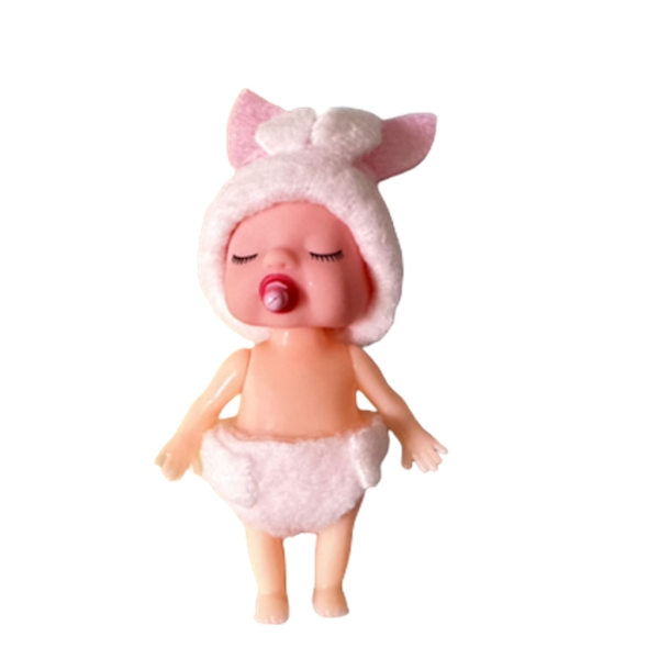Sleeping Doll Elf Baby Girl Eyes Close Handgjord vit hud Nyfödd flicka i napp Vinyldocka för barnsamlare