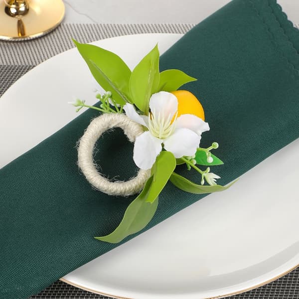 Pakke Med 6 Citronblomst Servietringe Bryllup Spisebord Dækning Tilbehør